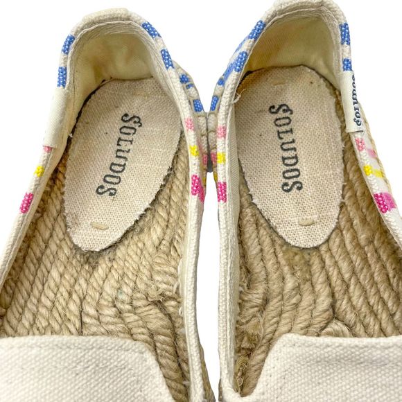 Soludos Smoking Slipper Candy Stripe Espadrille Flat - Picture 9 of 11